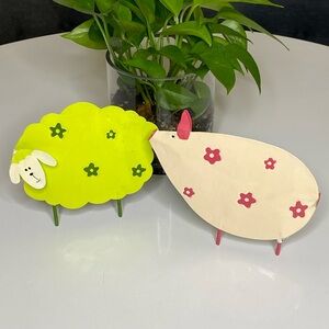 Sheep & piggy metal Figurines